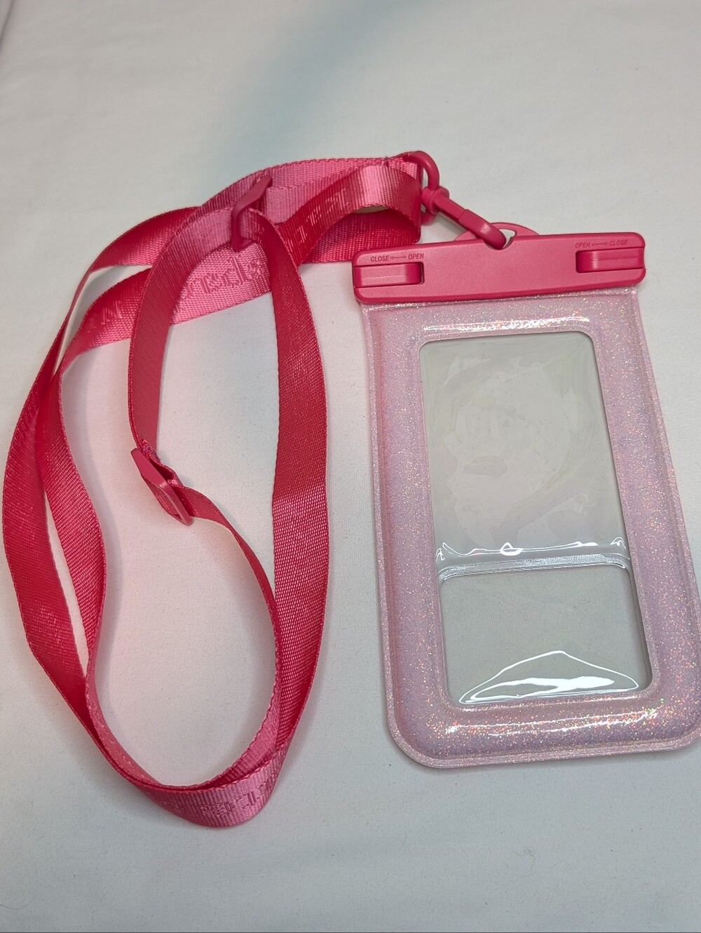 Kate Spade Waterproof Pink Shimmer Phone Pouch with Adjustable Strap
